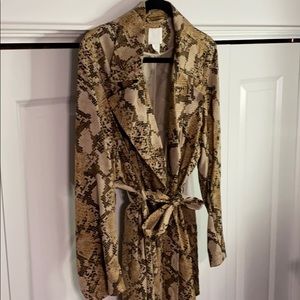 Snake skin print wrap jacket